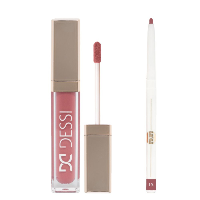 Dessi Cosmetics Zestaw do ust Pomadka 16 Lets Play + Konturówka 19