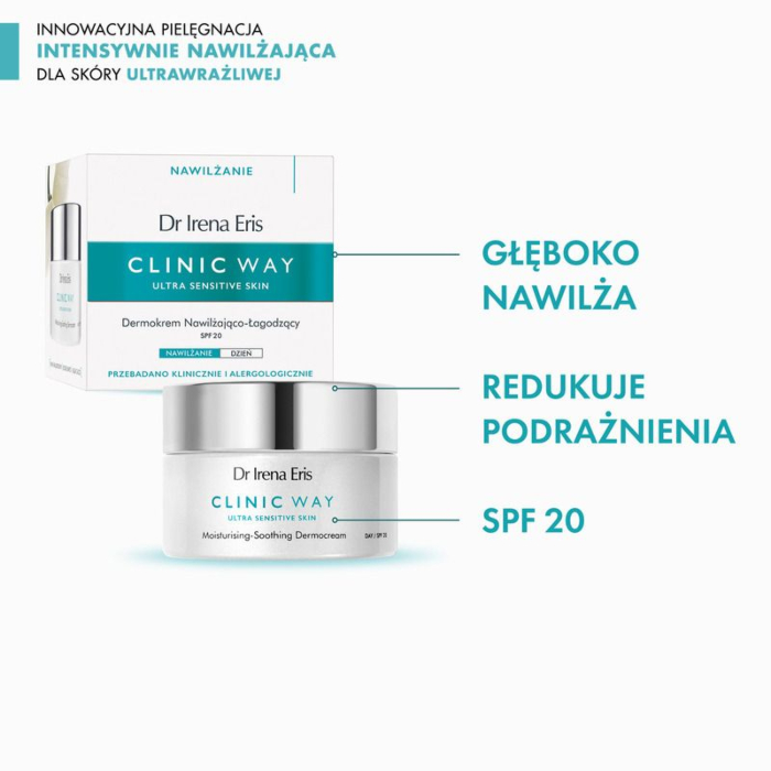 Dr Irena Eris Clinic Way Nawilżająco-Łagodzący krem na dzień SPF 20