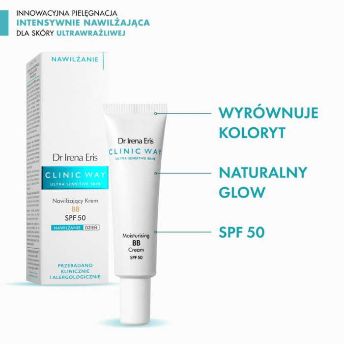 Dr Irena Eris Clinic Way Nawilżający krem BB na dzień SPF 50 Nr 20 Medium Beige