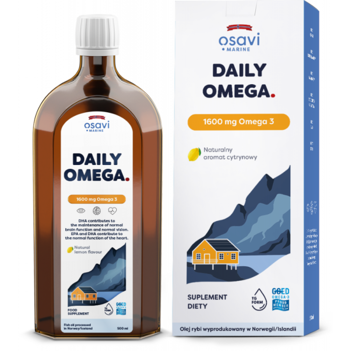 Osavi Daily Omega 1600 mg Omega 3 + D3 500 ml o smaku cytrynowym