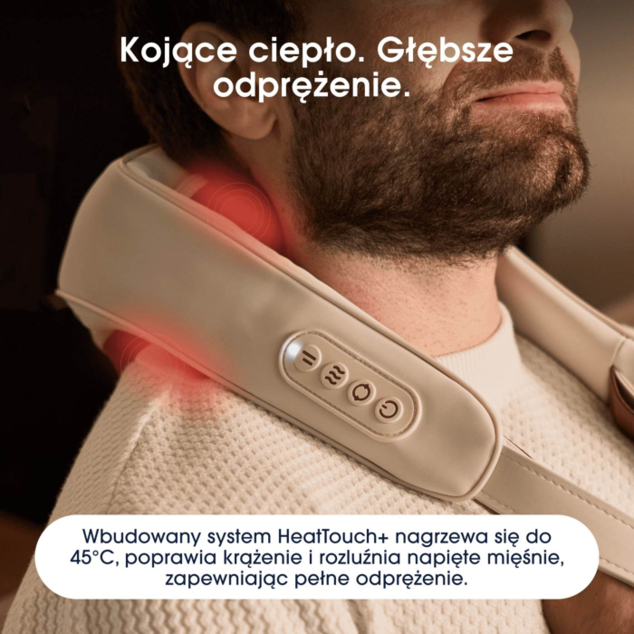 ZENT HandSense Masażer 6D Shiatsu do karku i pleców z podgrzewaniem do 45°C, hands-free