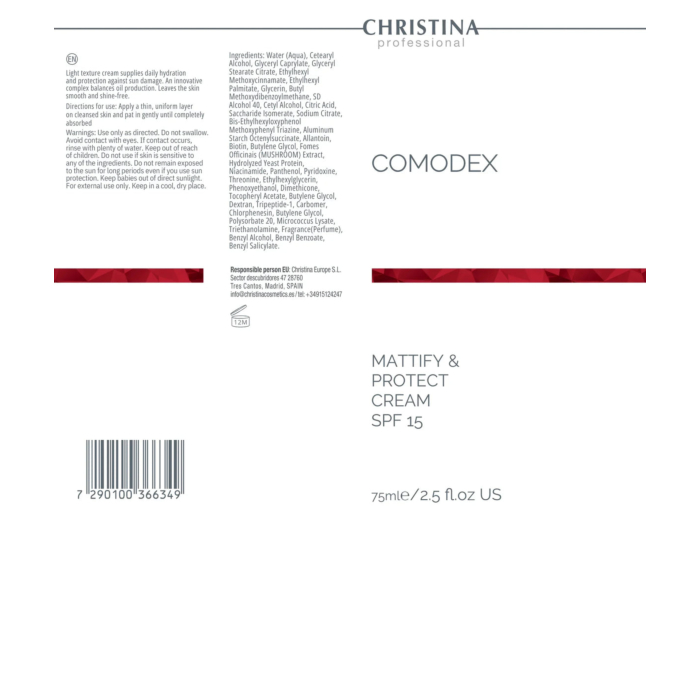 Christina Comodex Mattify & Protect Cream — Krem SPF 15 na niedoskonałości
