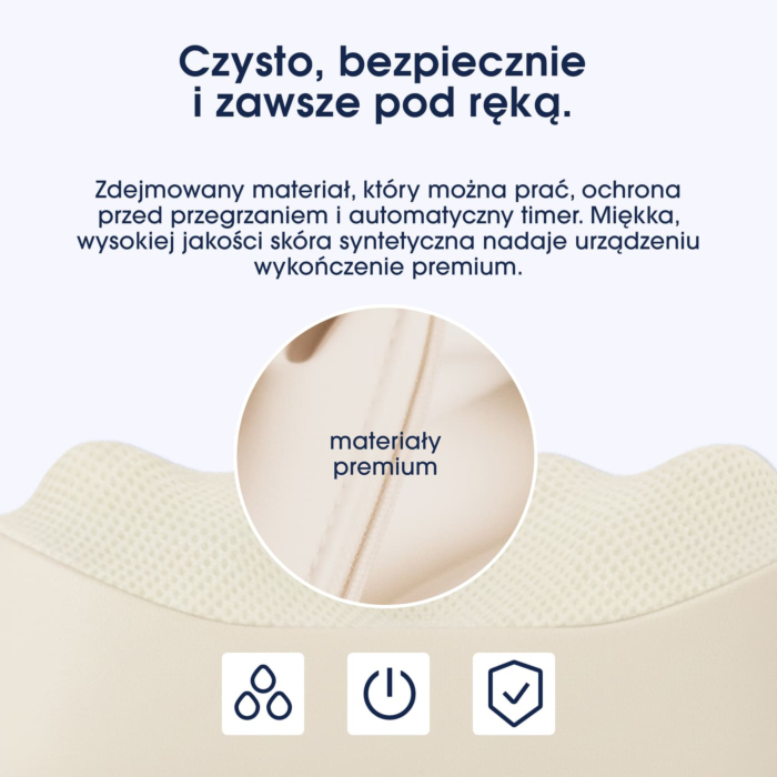 ZENT HandSense Masażer 6D Shiatsu do karku i pleców z podgrzewaniem do 45°C, hands-free