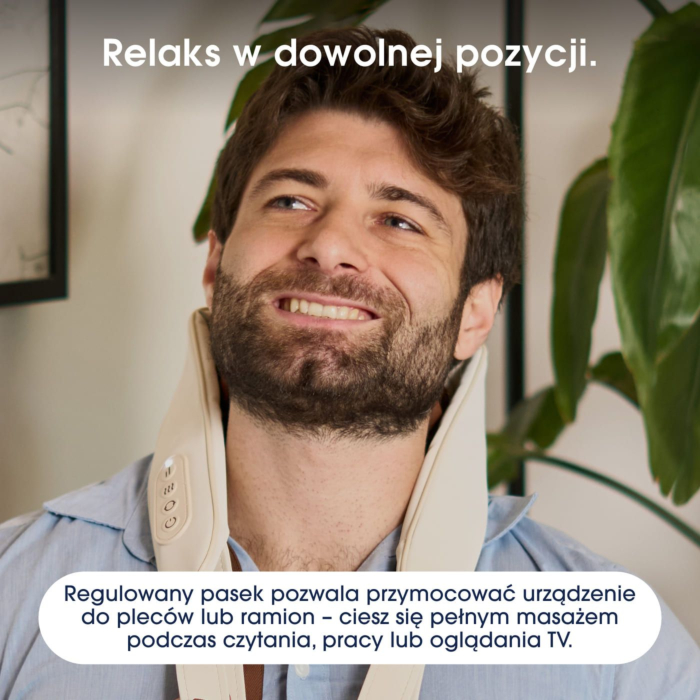 ZENT HandSense Masażer 6D Shiatsu do karku i pleców z podgrzewaniem do 45°C, hands-free