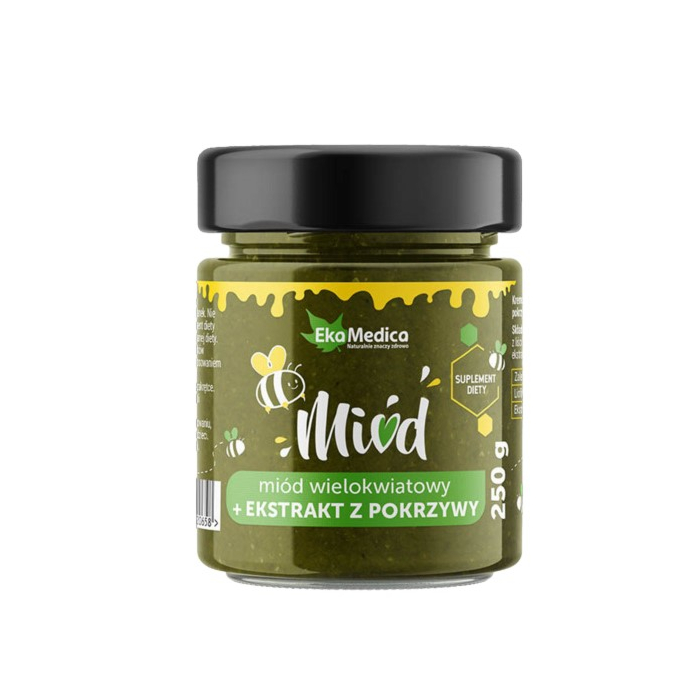 Ekamedica Miód Wielokwiatowy + Ekstrakt z Pokrzywy, 250 g