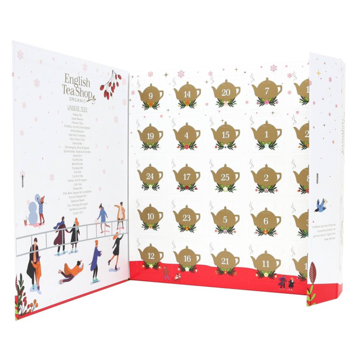 English Tea Shop Herbata BIOAdvent Calendar Book Wellness 25 Piramidek