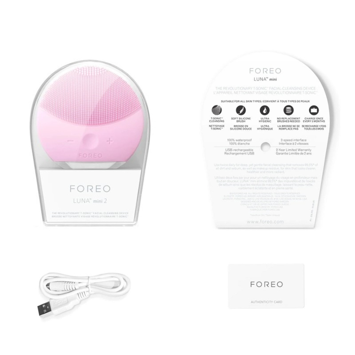 Foreo Luna Mini 2 Szczoteczka soniczna do mycia twarzy, Pearl Pink
