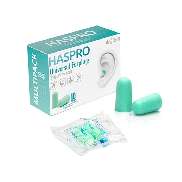 Haspro Multi Stopery do uszu piankowe, Kolor miętowy