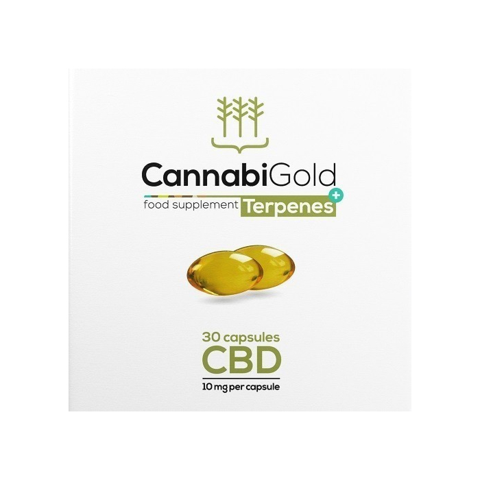CannabiGold Terpenes+ CBD, Suplement diety z CBD 10 mg, Kapsułki