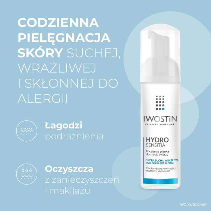 Iwostin Hydro Sensitia Pianka do mycia twarzy i demakijażu