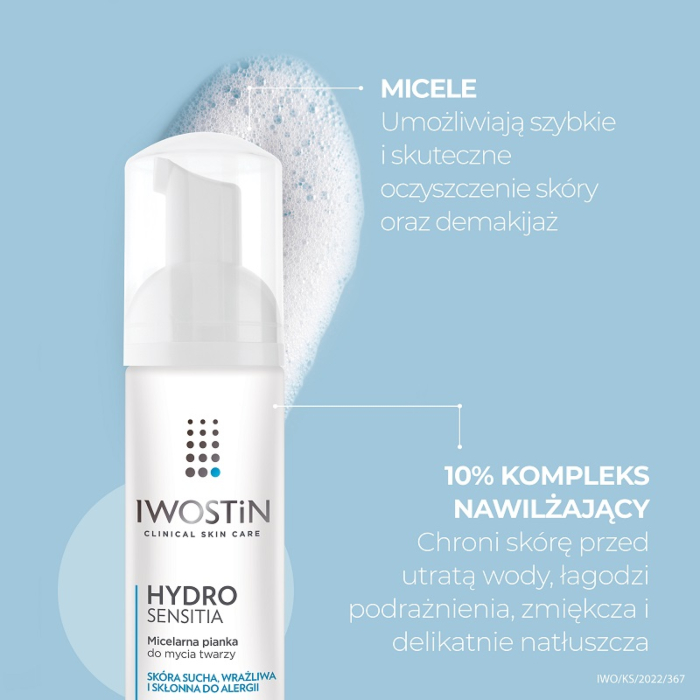 Iwostin Hydro Sensitia Pianka do mycia twarzy i demakijażu