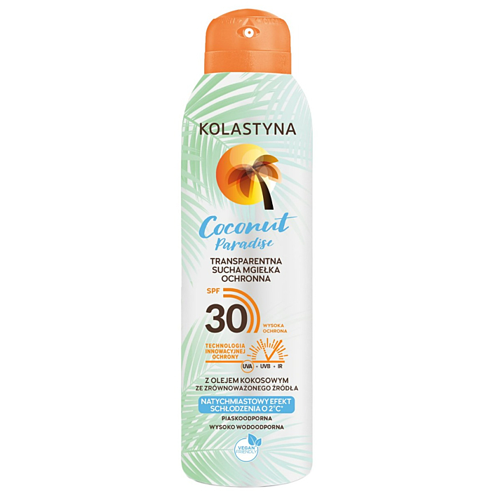 Kolastyna Sun Coconut Paradise Transparentna sucha mgiełka ochronna SPF 30