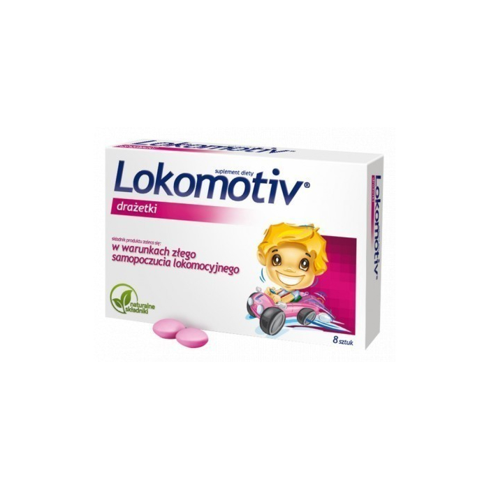 Lokomotiv, Suplement diety na objawy choroby lokomocyjnej, Drażetki, 8 szt.