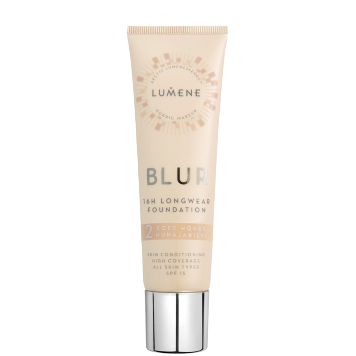 Lumene Blur Długotrwały podkład 16h SPF15, 2 Soft Honey