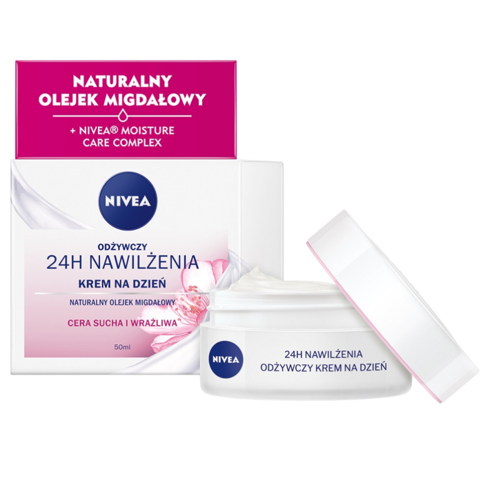 Nivea 24H Nawilżenia Odżywczy krem na dzień cera sucha i wrażliwa