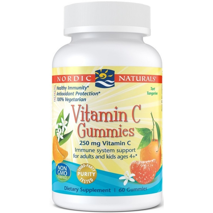 Nordic Naturals Vitamin C Gummies, Żelki z witaminą C 250 mg, Smak mandarynka