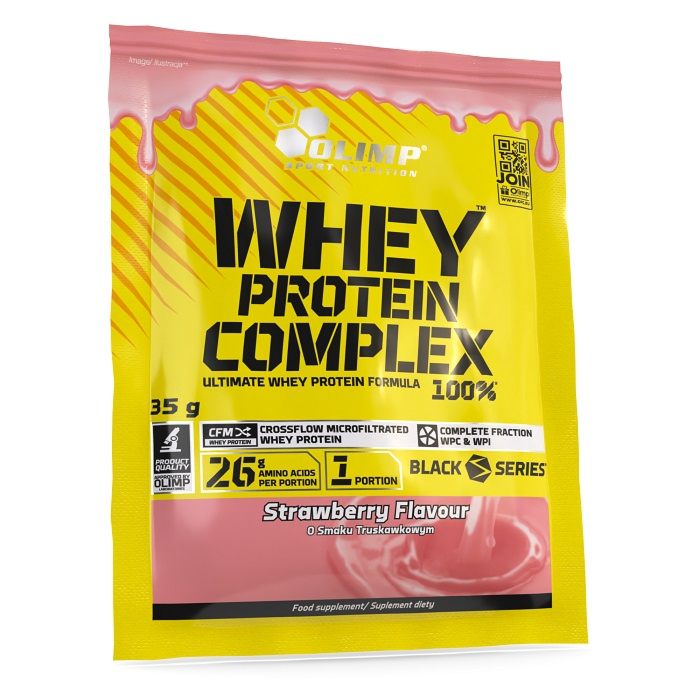 Olimp Whey Protein Complex 100% smak truskawkowy proszek, 35 g