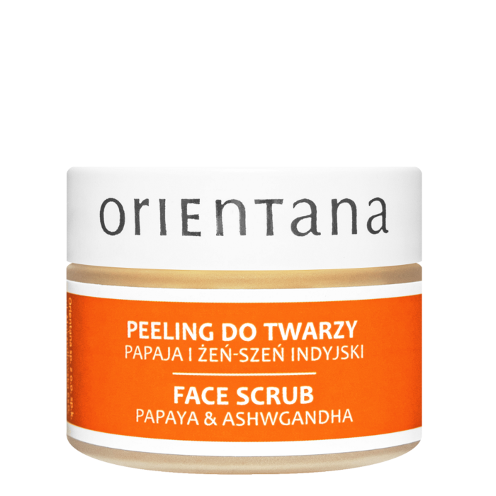 Orientana Naturalny kremowy Peeling do twarzy Papaja i Żeń-Szeń Indyjski