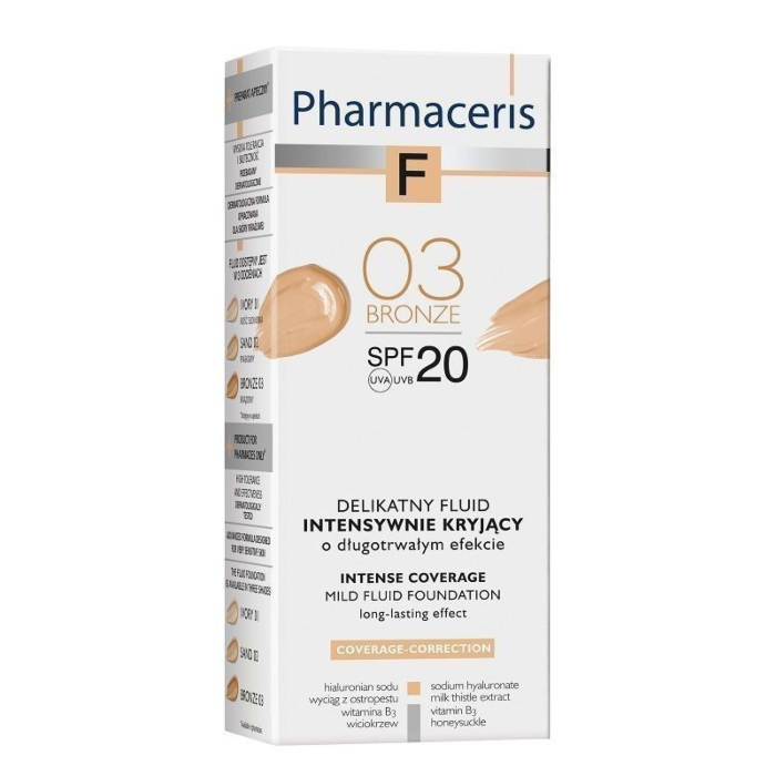 Pharmaceris F Fluid intensywnie kryjący, 03 Bronze