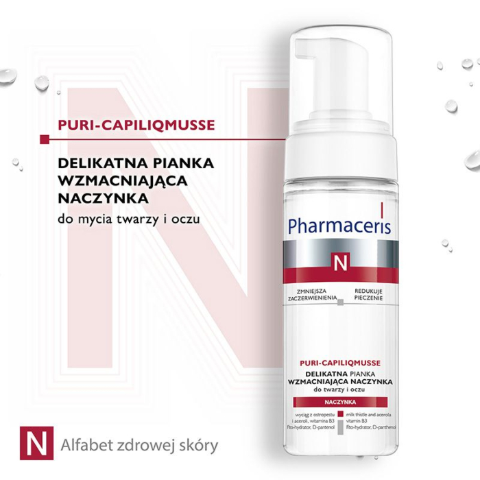 Pharmaceris N PURI-CAPILIQMUSSE Delikatna pianka wzmacniająca naczynka do mycia twarzy i oczu