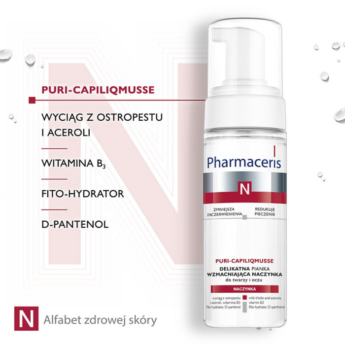 Pharmaceris N PURI-CAPILIQMUSSE Delikatna pianka wzmacniająca naczynka do mycia twarzy i oczu