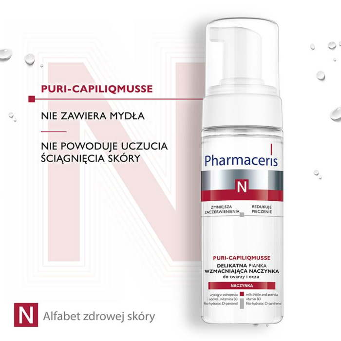 Pharmaceris N PURI-CAPILIQMUSSE Delikatna pianka wzmacniająca naczynka do mycia twarzy i oczu