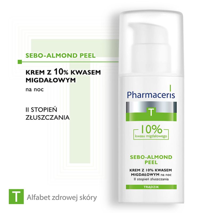 Pharmaceris T Sebo-Almond Peel Krem na noc z 10% kwasem migdałowym