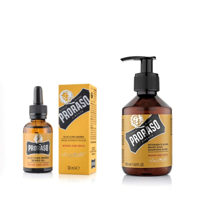 Proraso Wood and Spice Zestaw do pielęgnacji brody: szampon + olejek