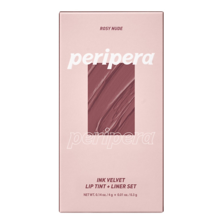 Peripera Ink Velvet + Lip Liner - Set 01 Rosy Nude