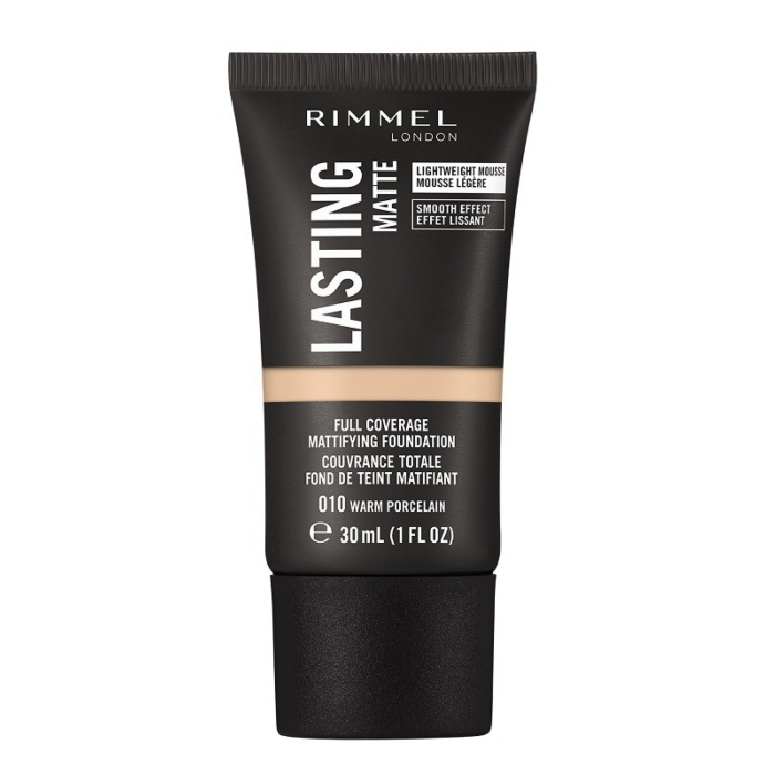 Rimmel Lasting Matte Matujący podkłąd do twarzy, 010 Warm Porcelain