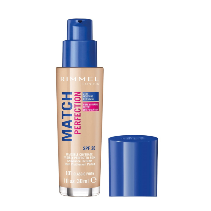 Rimmel Match Perfection Podkład do twarzy, 101 Classic Ivory, 30 ml