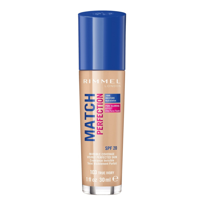 Rimmel Match Perfection Podkład do twarzy, 103 True Ivory, 30 ml