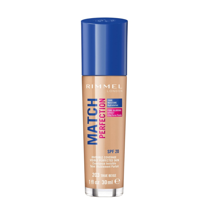 Rimmel Match Perfection Podkład do twarzy, 203 True Beige, 30 ml