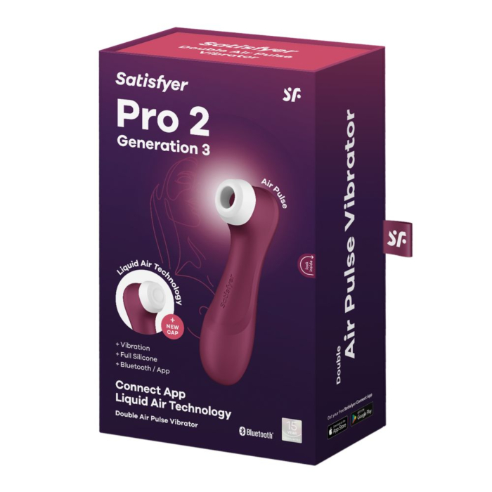 Satisfyer Pro 2 Generation 3 Red Wine, Masażer łechtaczki, Bluetooth/app