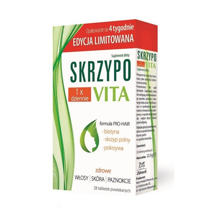 Skrzypovita 1 Raz Dziennie, Suplement diety wzmacniający włosy, Tabletki