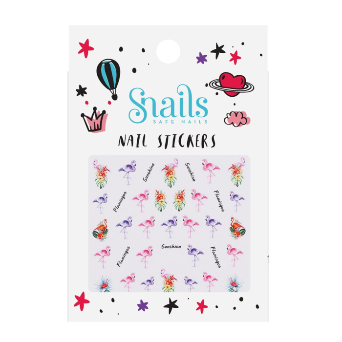 Snails  2021 Nail Stickers Flamingos