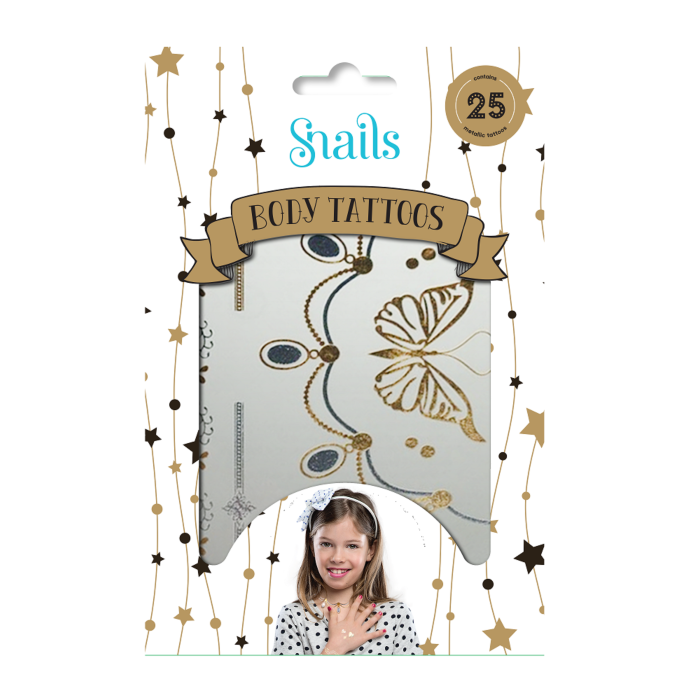 Snails  Tatuaże do ciała dla dzieci Metallic 