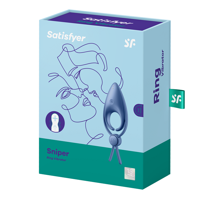 Satisfyer Sniper Blue Masażer intymny pierścień erekcyjny