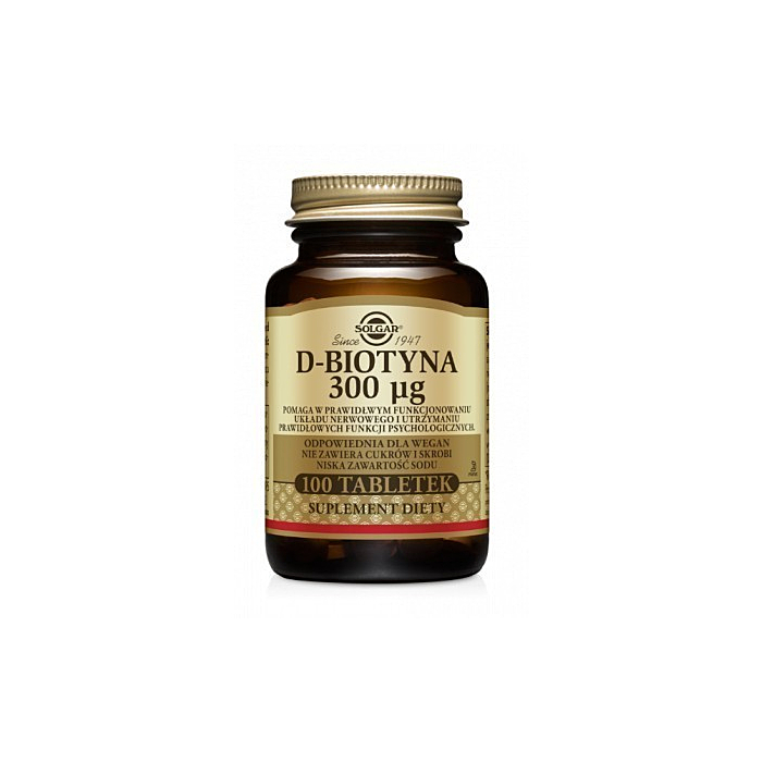 Solgar D-biotyna 300 mcg tabletki
