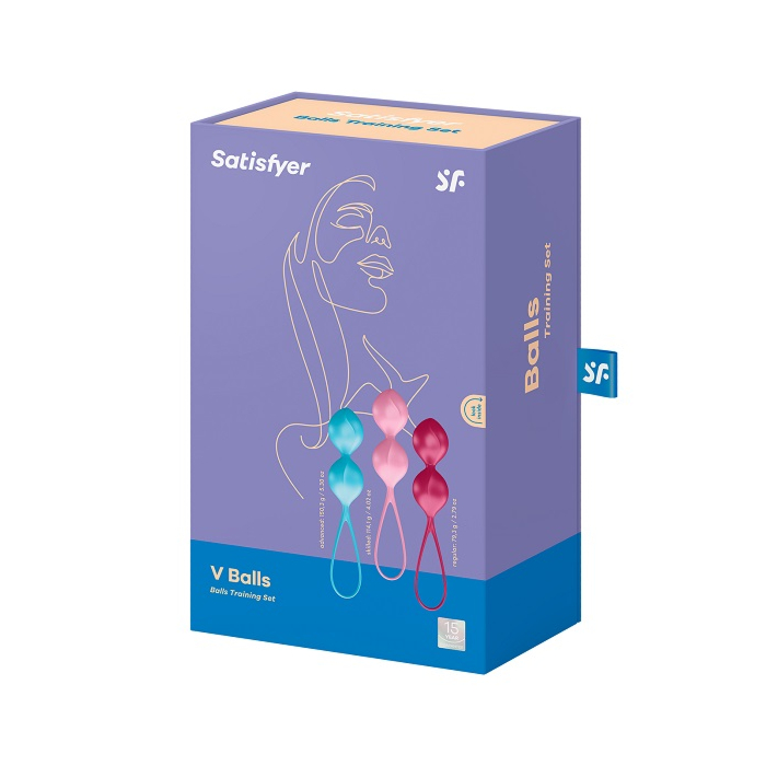 Satisfyer V Balls Zestaw 3-częściowy zestaw kulek gejszy do ćwieczeń dna miednicy