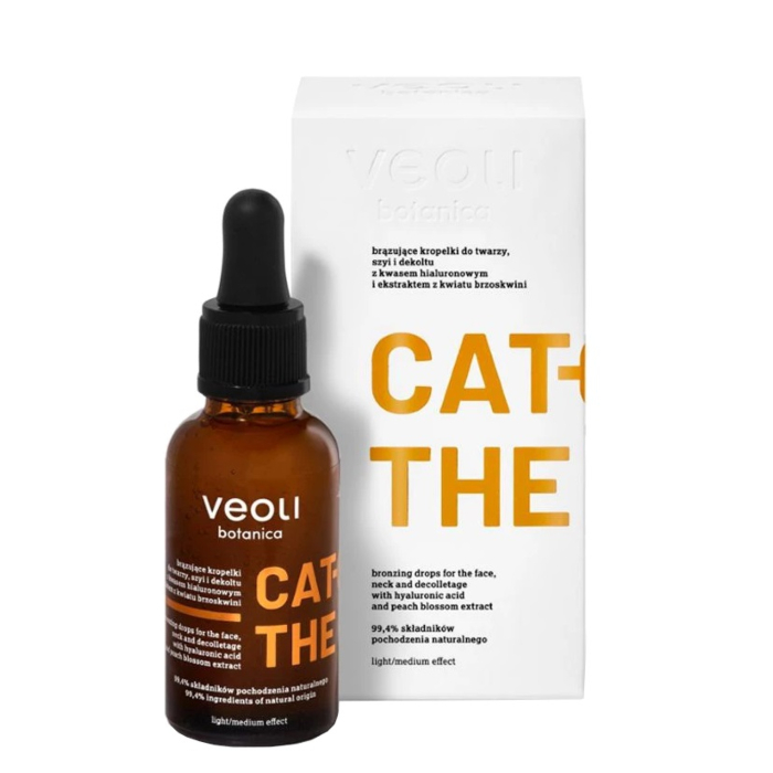 Veoli Botanica Catch The Sun Brązujące Kropelki do twarzy, Szyi i Dekoltu z kwasem hialuronowym