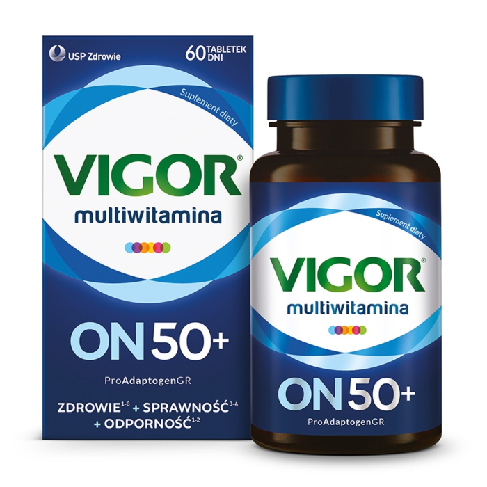 Vigor Multiwitamina On 50+, Zestaw witamin i minerałów, Tabletki