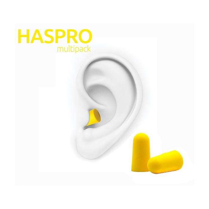 Haspro Multi Stopery do uszu piankowe, Kolor żółty