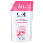 Luksja Creamy & Soft Róża i Proteiny Mleka Mydło w płynie Refill, 500 ml
