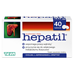 Hepatil 150 mg, Preparat wspomagający pracę wątroby, Tabletki
