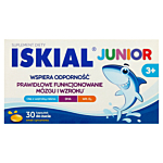 Iskial Junior, Wsparcie odporności dla dzieci od 3. roku życia, Kapsułki do żucia, Smak cytrynowy