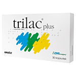 Trilac Plus, Suplement diety zawierający żywe kultury bakterii, 30 kapsułek