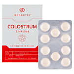 Genactiv Colostrum z Maliną Preparat wzmacniający odporność Tabletki do ssania