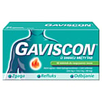 Gaviscon 250mg+133,5mg+80mg tabletki do rozgryzania i żucia smak miętowy, 48 tabl.