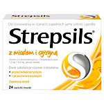 Strepsils z miodem i cytryną 1,2 mg + 0,6 mg, 24 past.